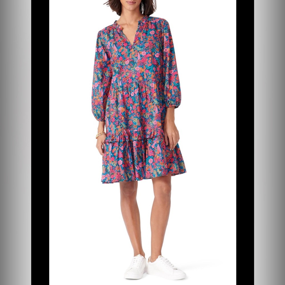 J. Crew Ruffleneck tiered popover dress in Liberty® Ciara print medium petite MP